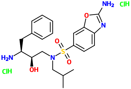 (image for) MC080260 6-Benzoxazolesulfonamide, 2-amino-N-[(2R,3S)-3-amino-2-hydroxy-4-phenylbutyl]-N-(2-methylpropyl)-, dihydrochloride